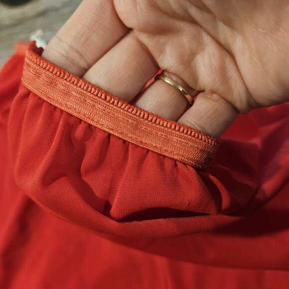 VTG 60s Red Nylon Bloomers Pinup Sissy Size M To L Ruffle Leg‎ Lingerie Shorts - Picture 9 of 11